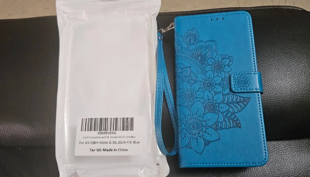 Blue Mandala Wallet Flip Phone Case for Moto G 5G 2024 - photo 2