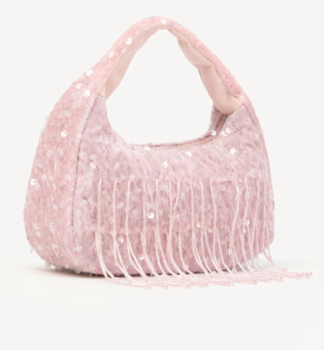 Pink Sequin Fringe Shoulder Bag - photo 4