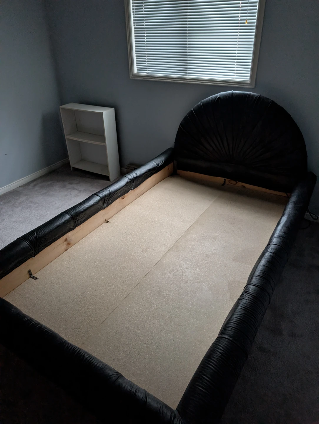 Black Faux Leather Bed Frame - photo 2