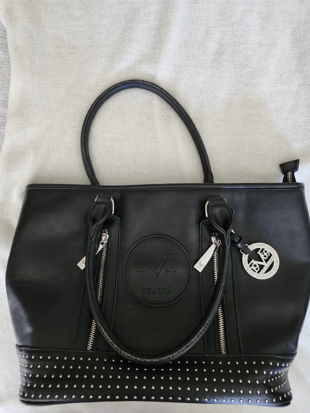 Black 19V69 Italia Handbag Versace