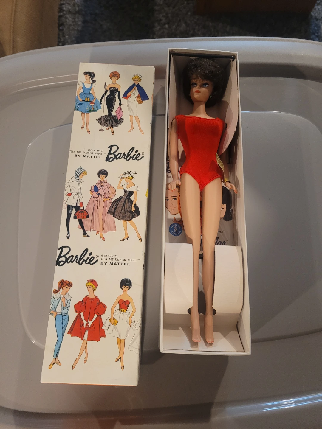 Vintage Barbie Teen Age Fashion Model Brunette Bubble Cut Doll