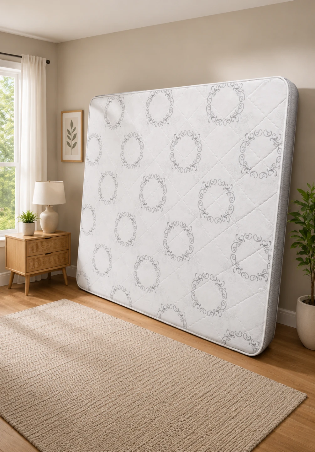 White and Grey Quilted Mattress
