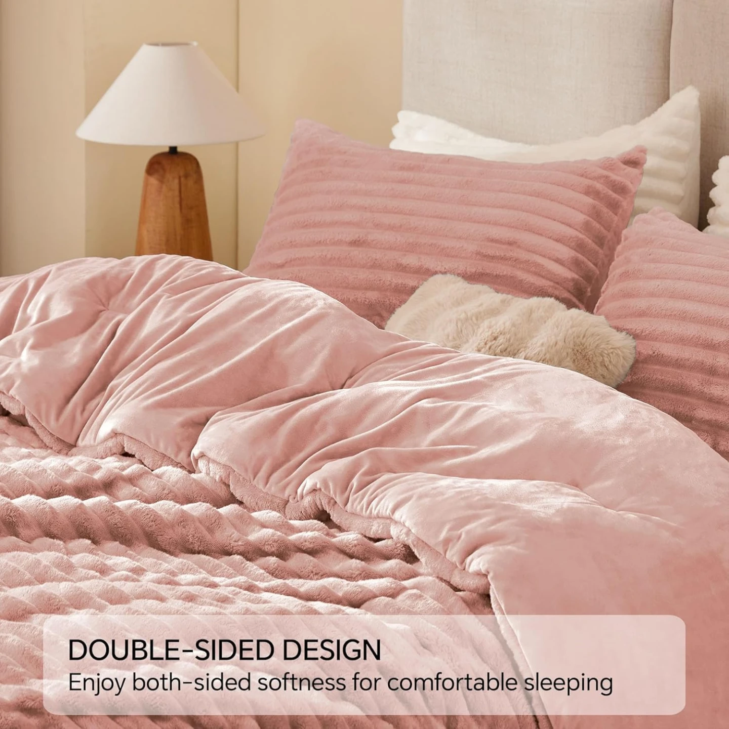 BEDELITE Fleece Queen Comforter Set-Dusty Pink -Super Soft - photo 4