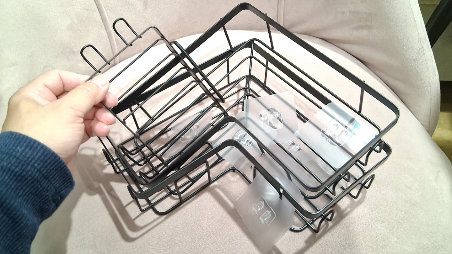 3 Piece Adhesive Mount Corner Shelf Shower Caddy Set - photo 5