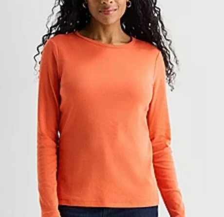Women's Orange Long Sleeve Top
