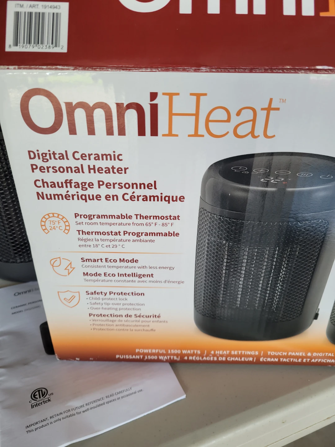 OmniHeat Digital Ceramic Personal Heater