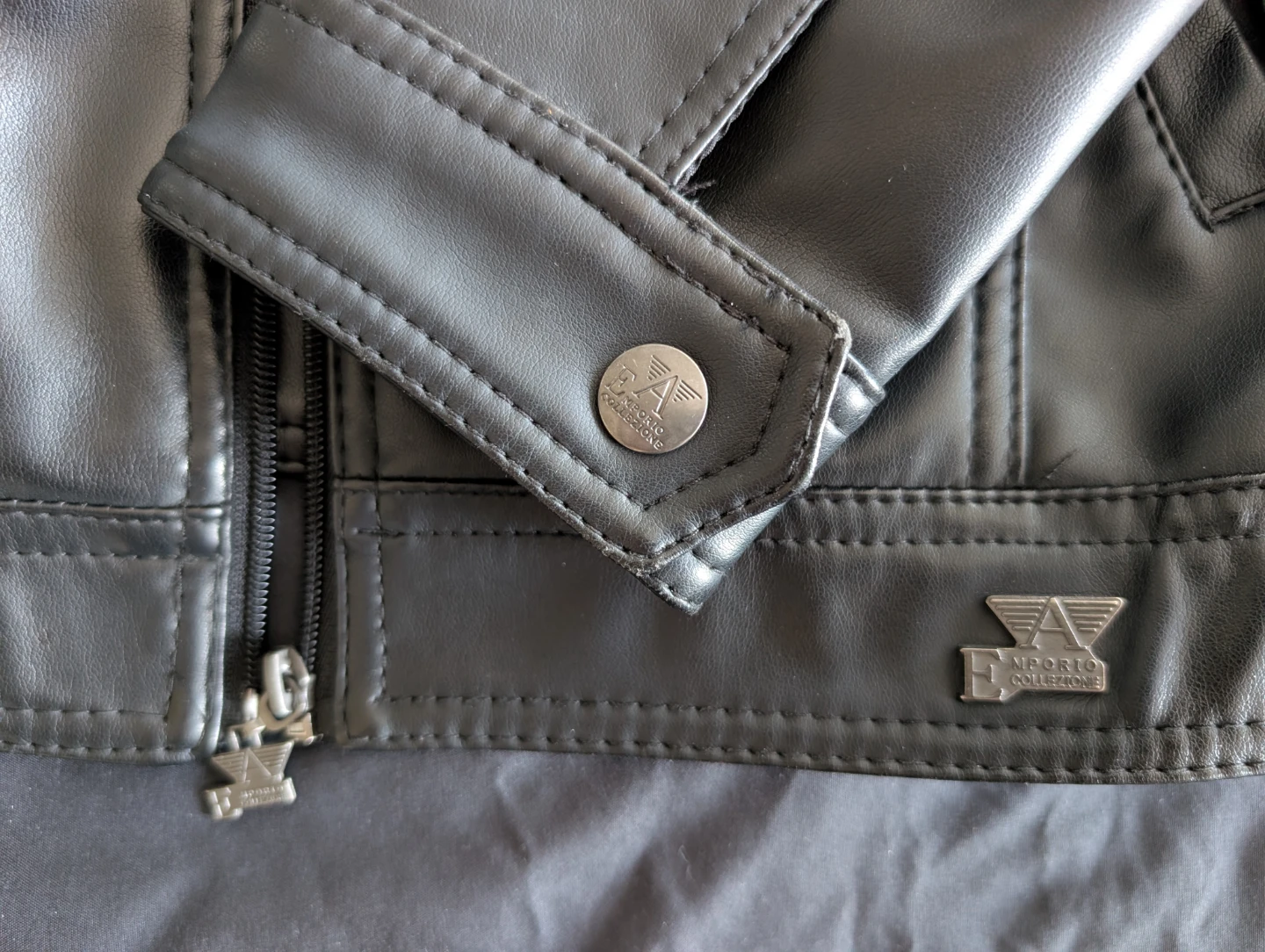 Emporio Collezione (Armani) Black Leather Zipper Jacket - photo 2