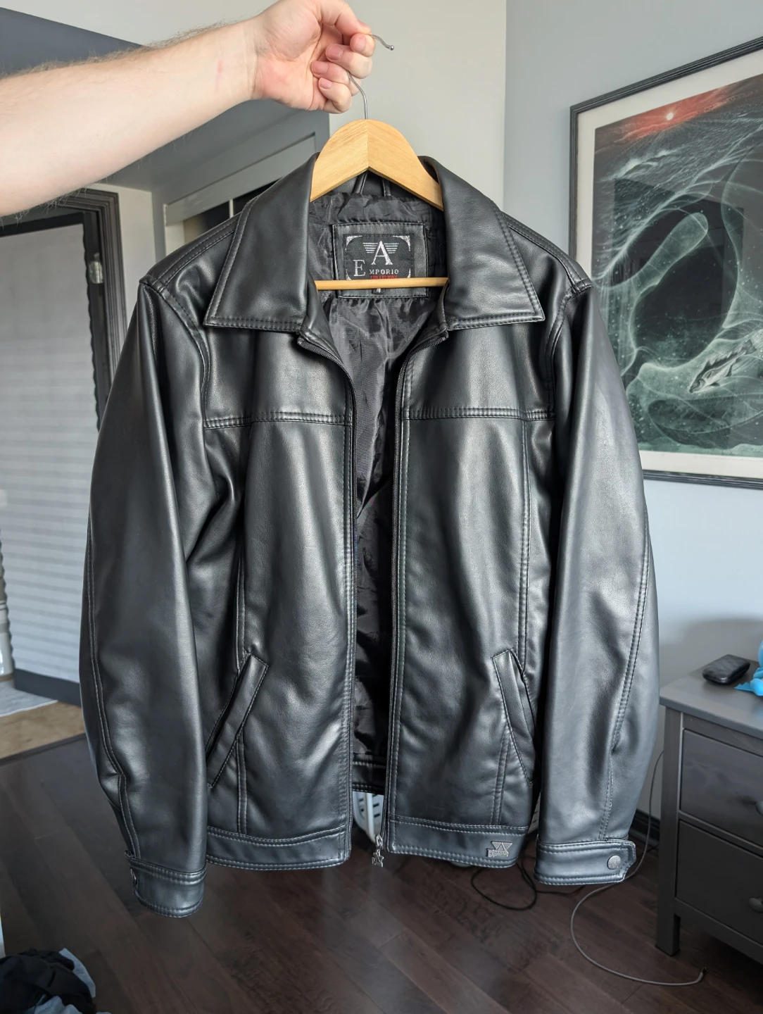 Emporio Collezione (Armani) Black Leather Zipper Jacket - photo 4