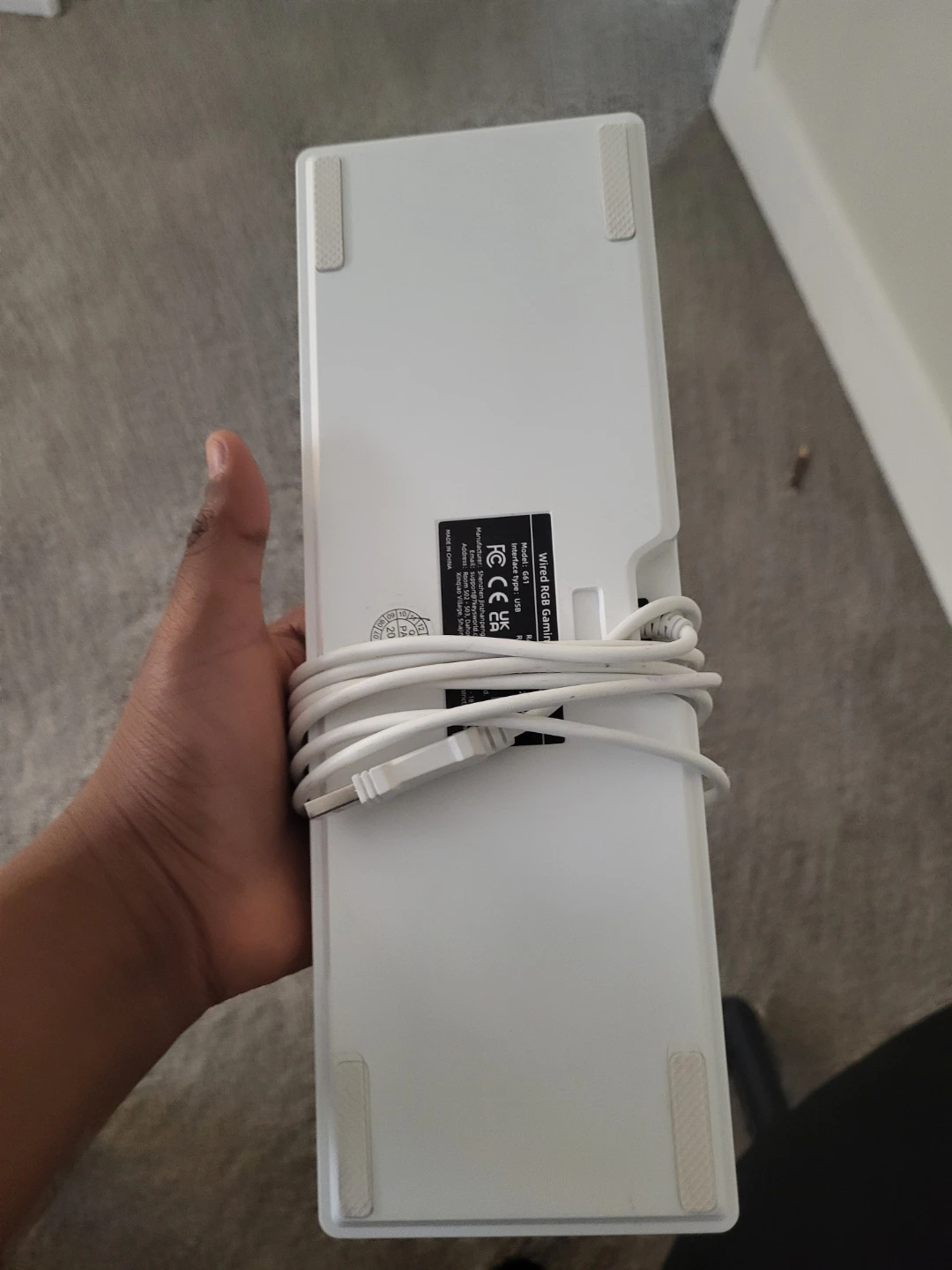 White Wired RGB Gaming Keyboard G61 - photo 2