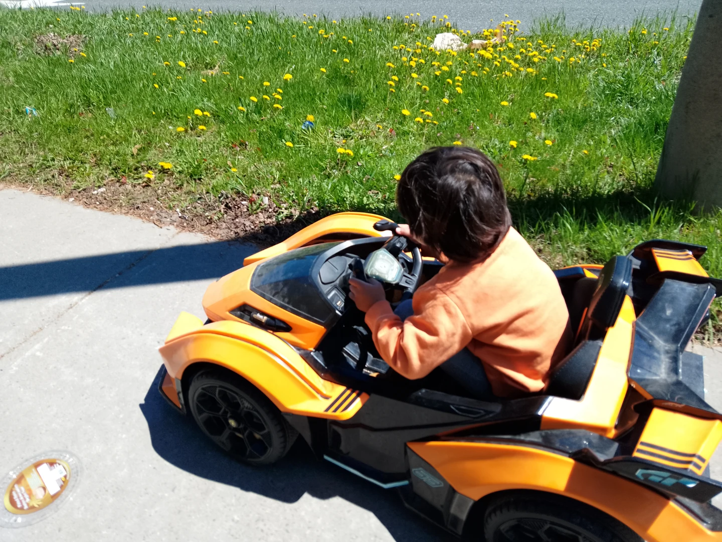 Yellow/Orange Lamborghini and black mercedez