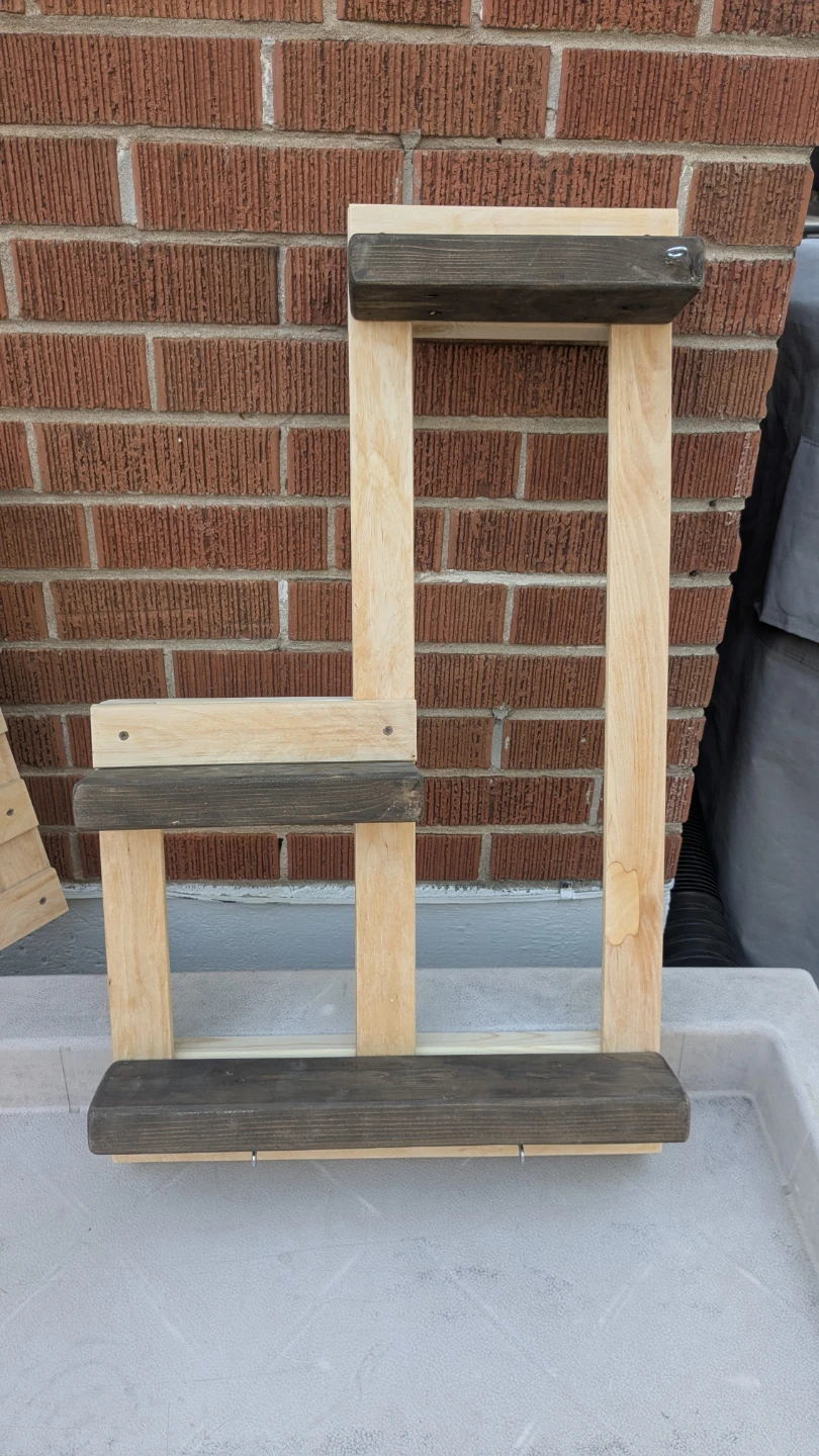 Wooden Wall Shelf with Hooks
