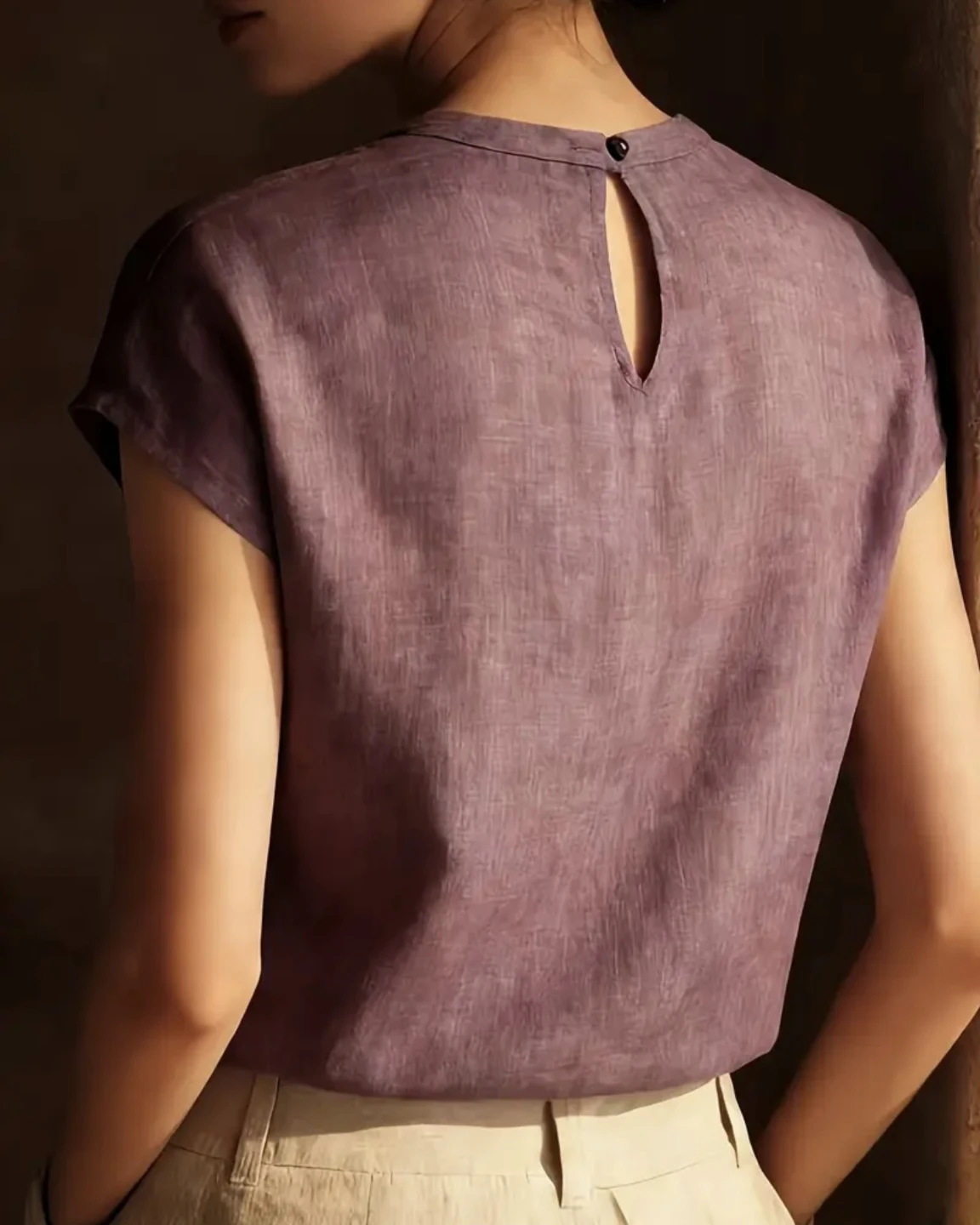 Purple Pleated Cap Sleeve Top - photo 2
