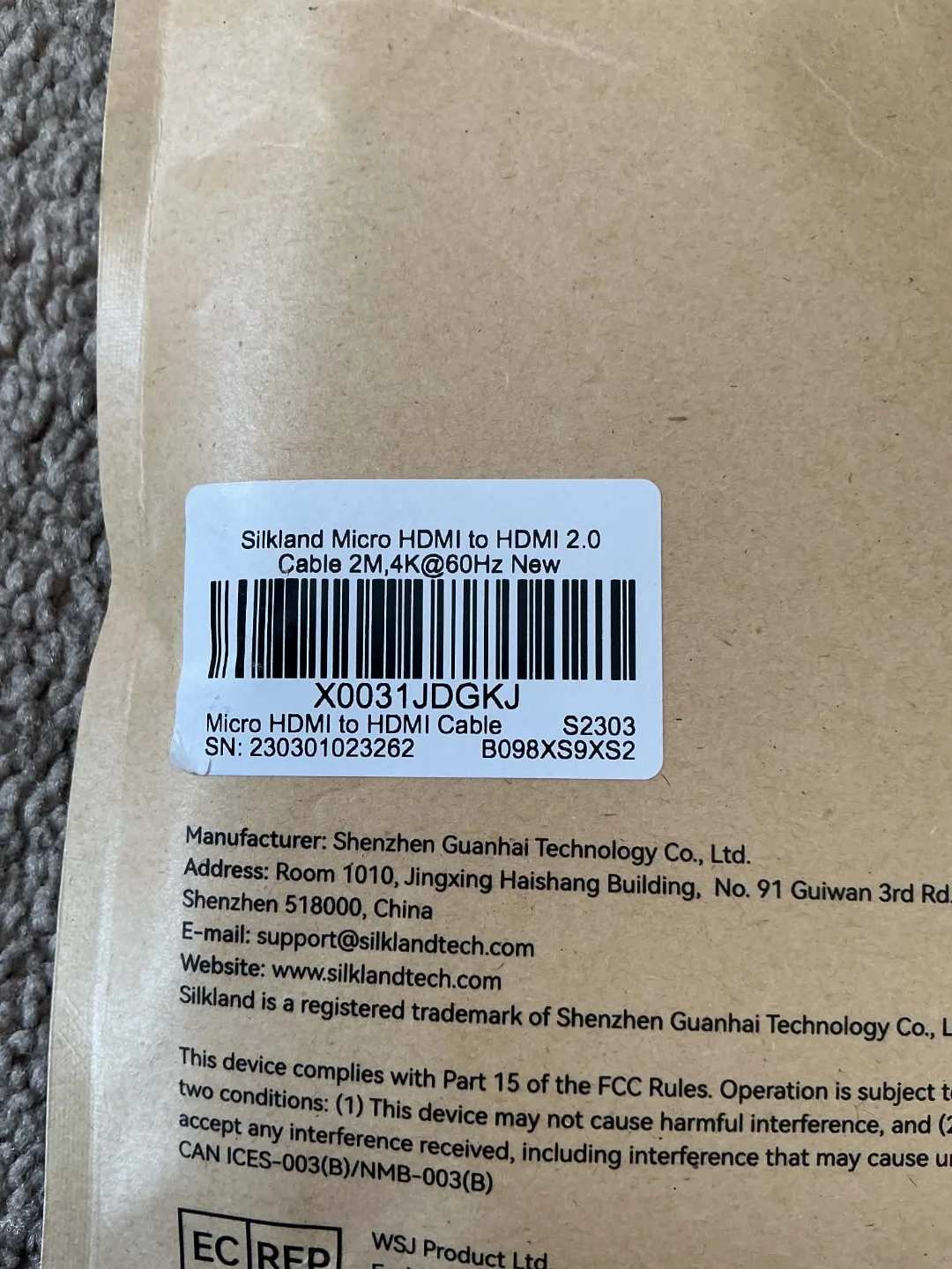 Broken Silkland Micro HDMI to HDMI 2.0 Cable 2M, 4K@60Hz - photo 3