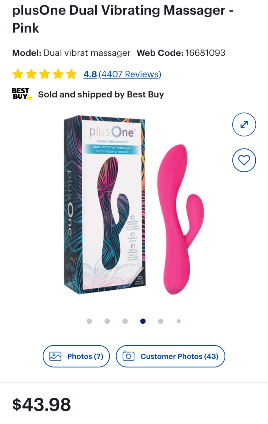 Plus One Dual Intimate Massager - photo 3