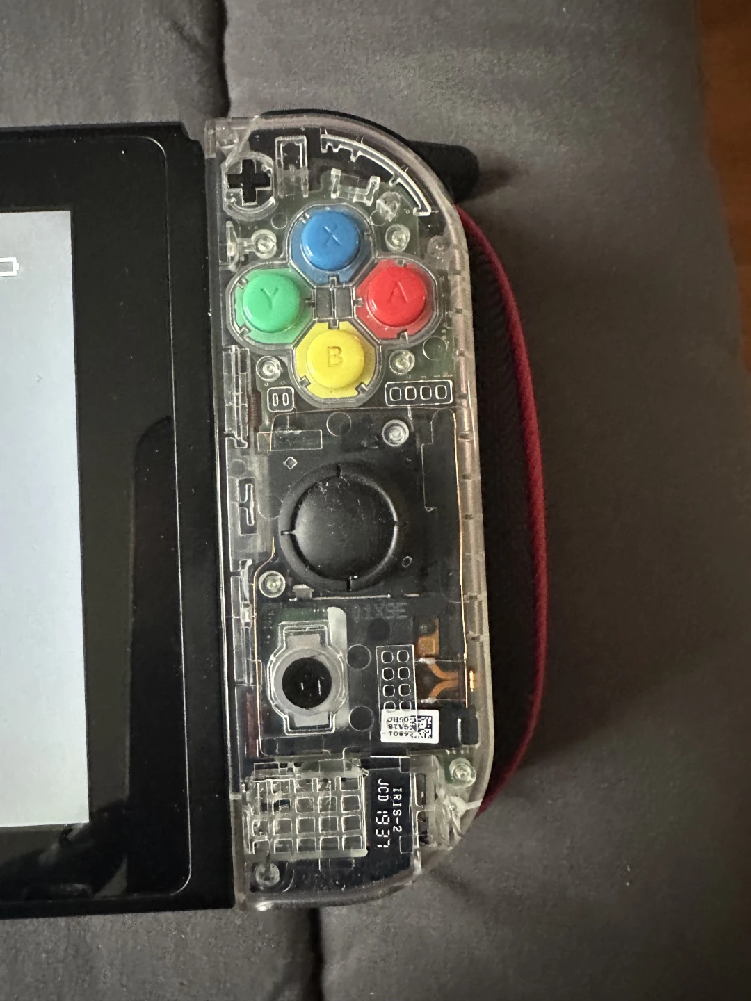 Nintendo Switch Console with Clear Joy-Cons and Red Case - photo 3