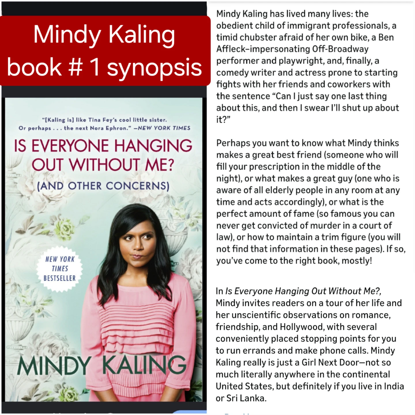 Mindy Kaling memoir 1 - like new book - photo 4