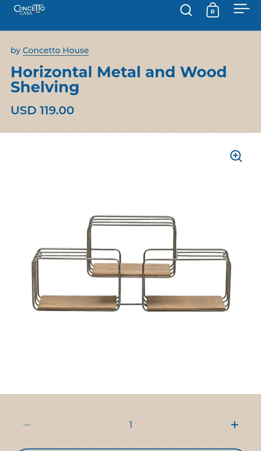 Horizontal Metal and Wood Shelving