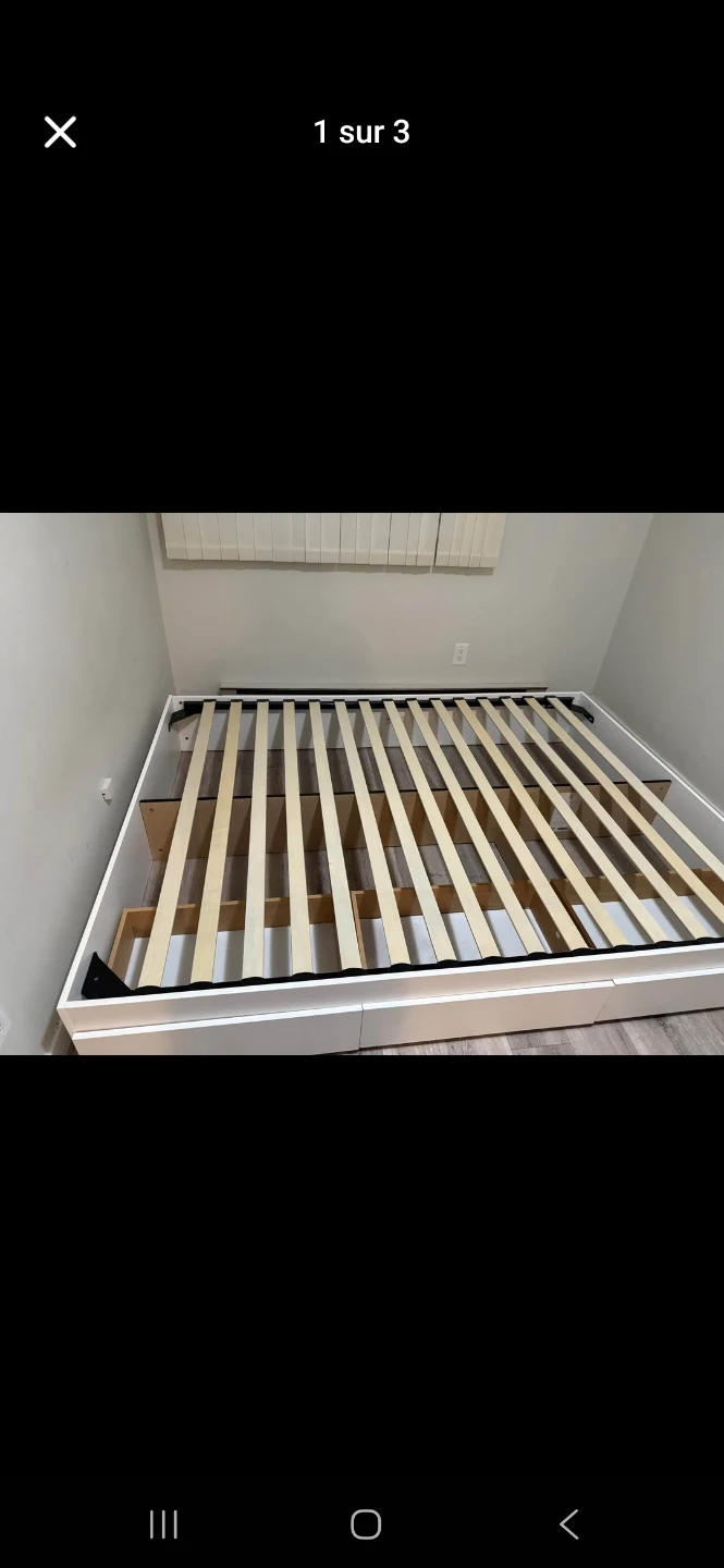 White Storage Bed Frame with Drawers