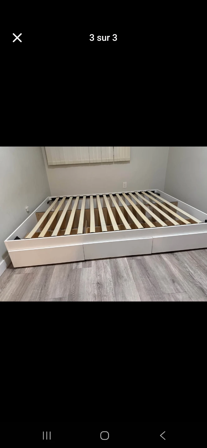 White Storage Bed Frame with Drawers - photo 2