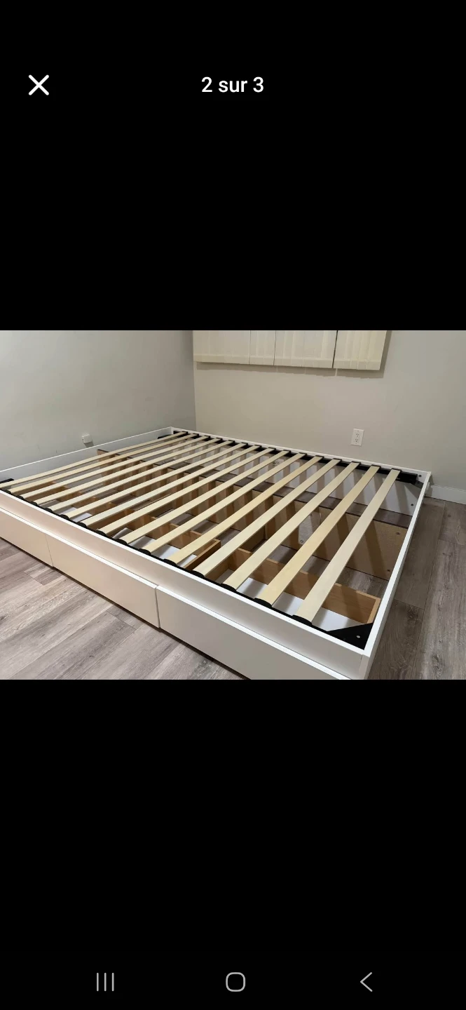 White Storage Bed Frame with Drawers - photo 3