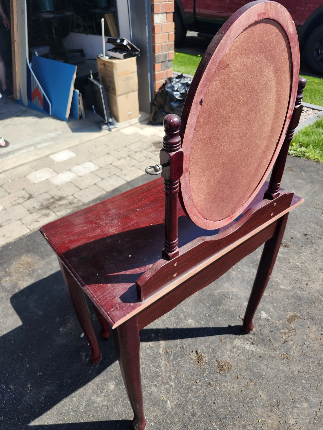 Vanity Desk with Stool and Mirror - photo 2