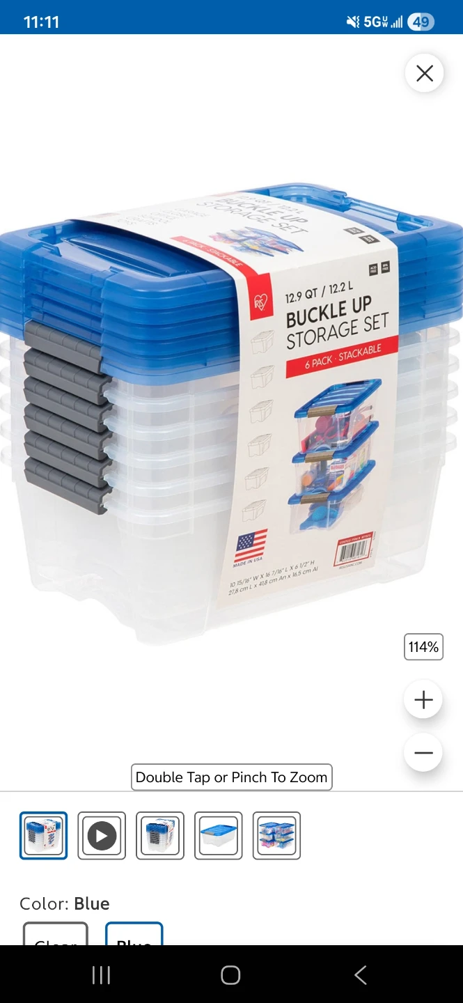 Iris USA 6-Pack Buckle Up Storage Set, Blue
