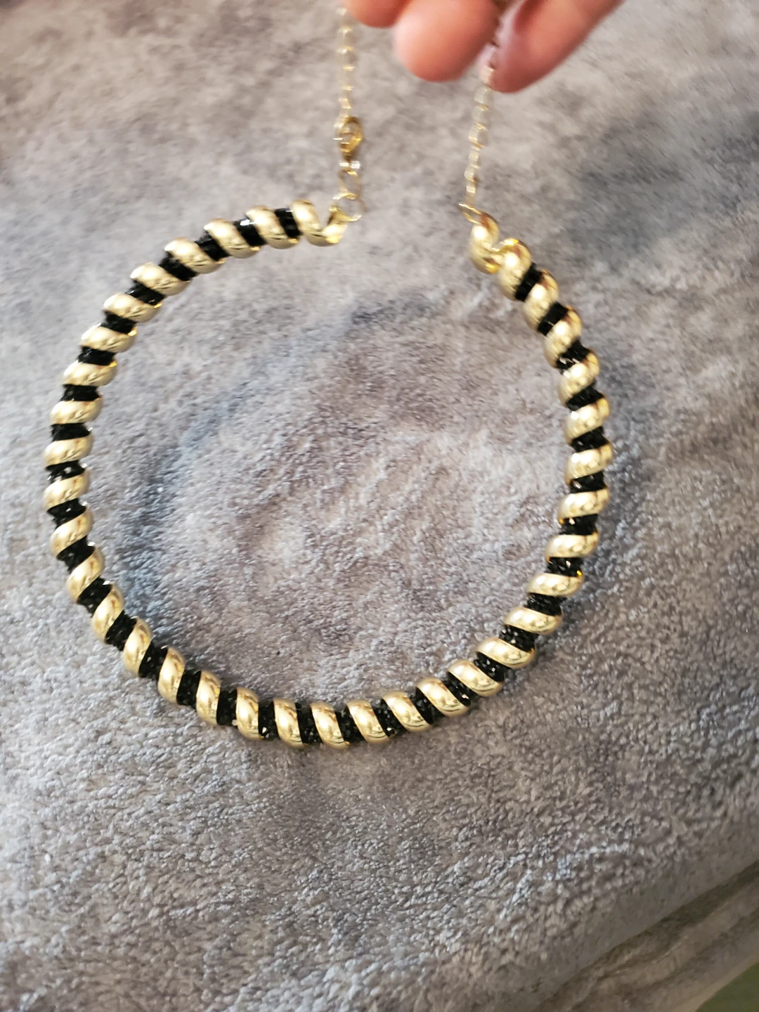 Gold and Black Twisted Choker Necklace - photo 3