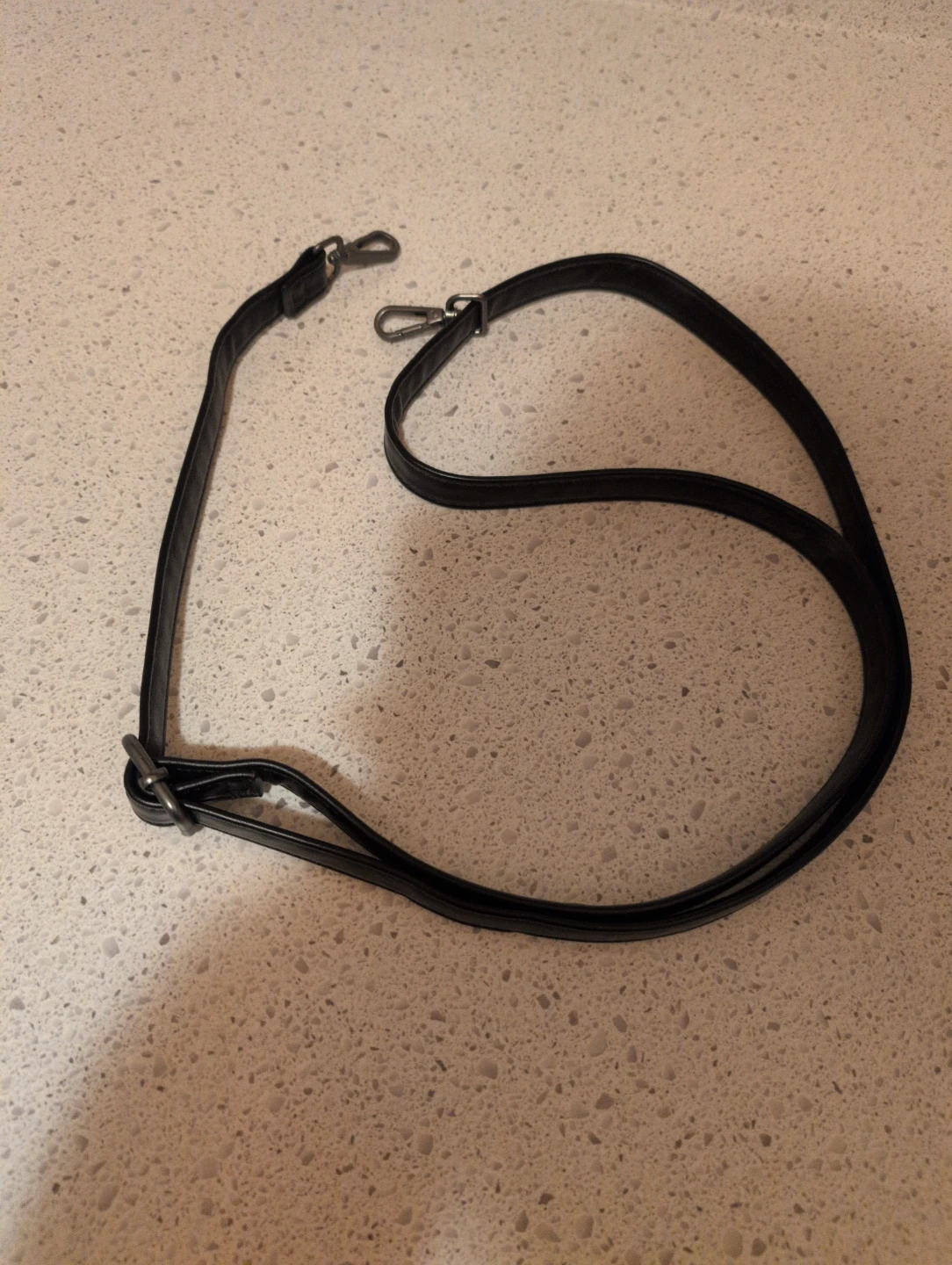 Black Faux Leather Shoulder Strap