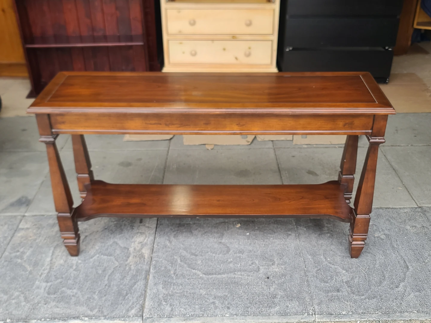 Wooden Console Table with Shelf