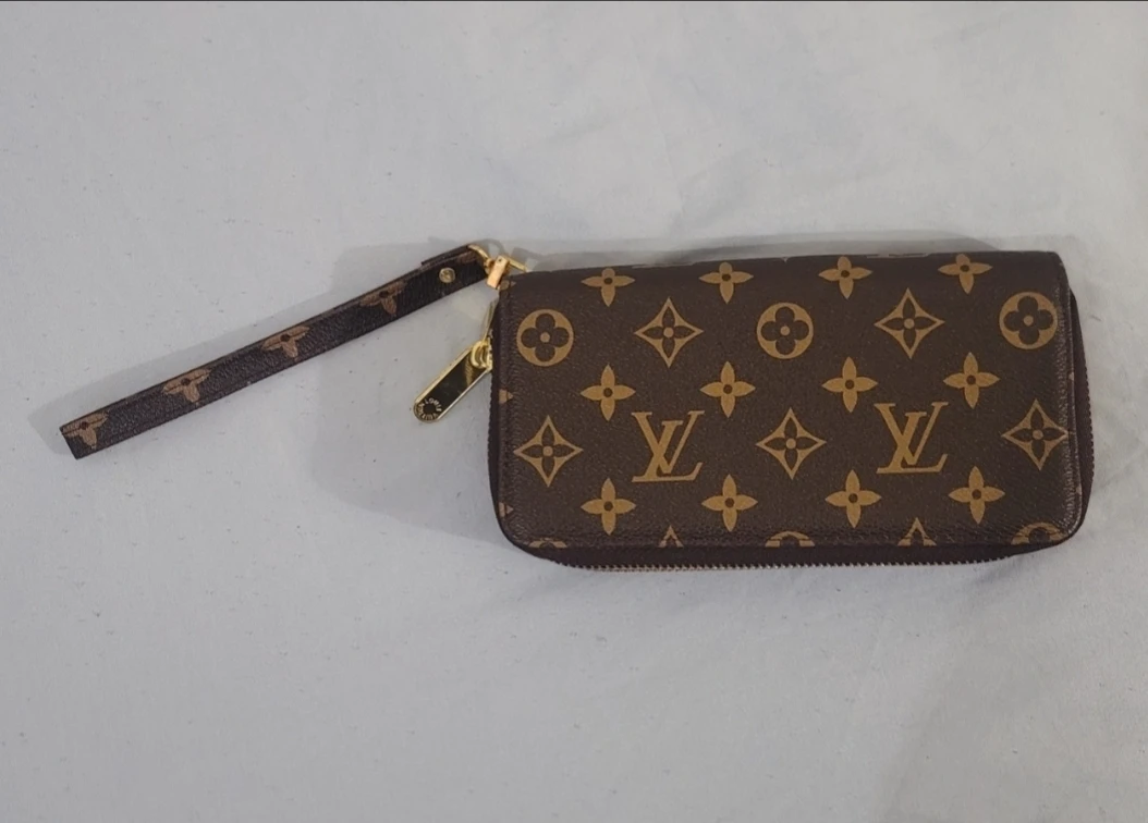Brown Louis Vuitton Monogram Wristlet Wallet
