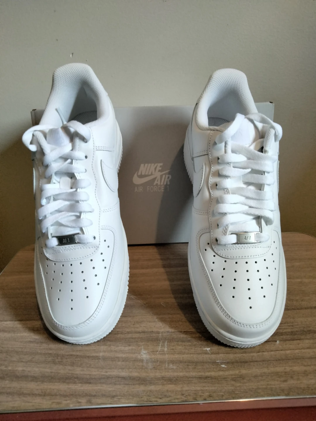 Nike Air Force 1 '07 White Leather Sneakers - photo 3