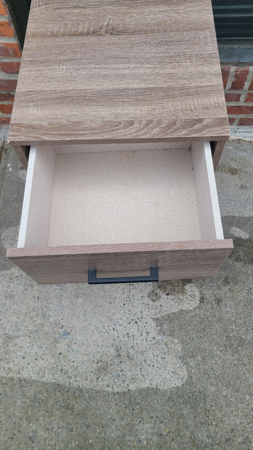 Wood Nightstand with Drawer and Shelf - photo 3