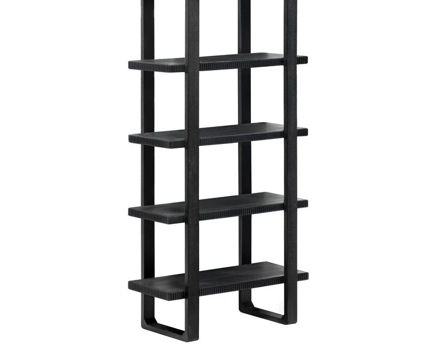 Black 4-Shelf Bookshelf - photo 2