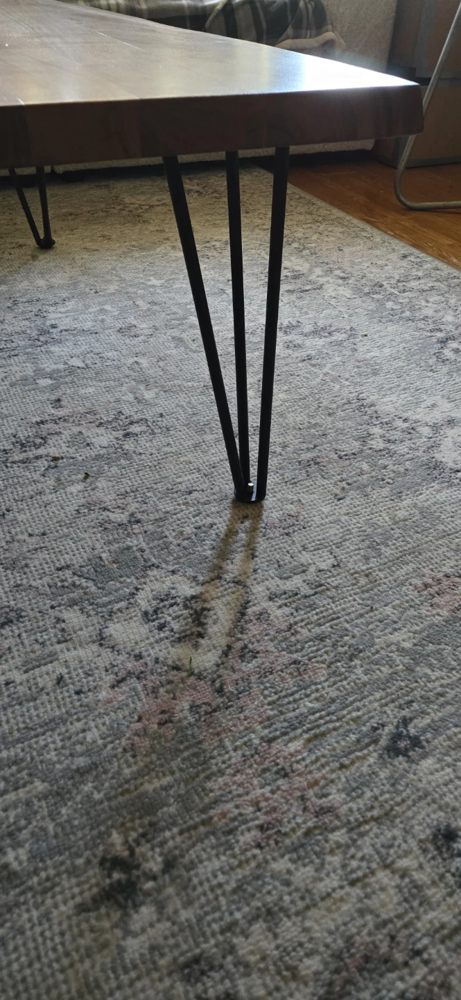 Acacia Live Edge Wood Coffee Table with Black Hairpin Legs - photo 4