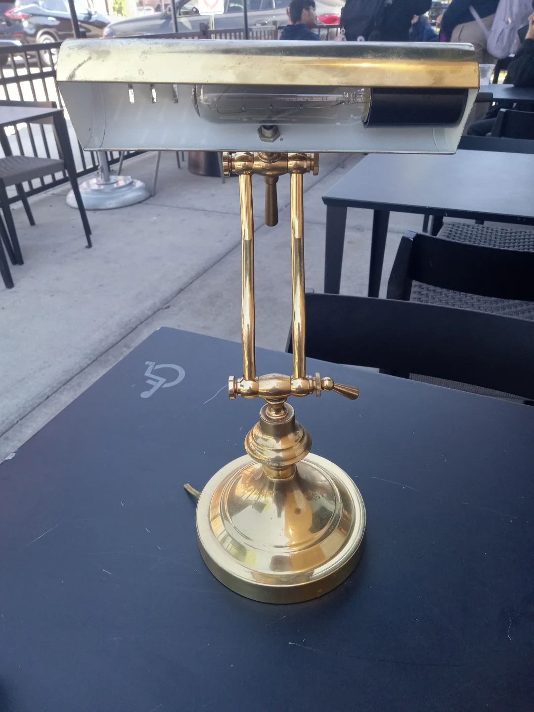 Vintage Brass Banker's Desk Lamp