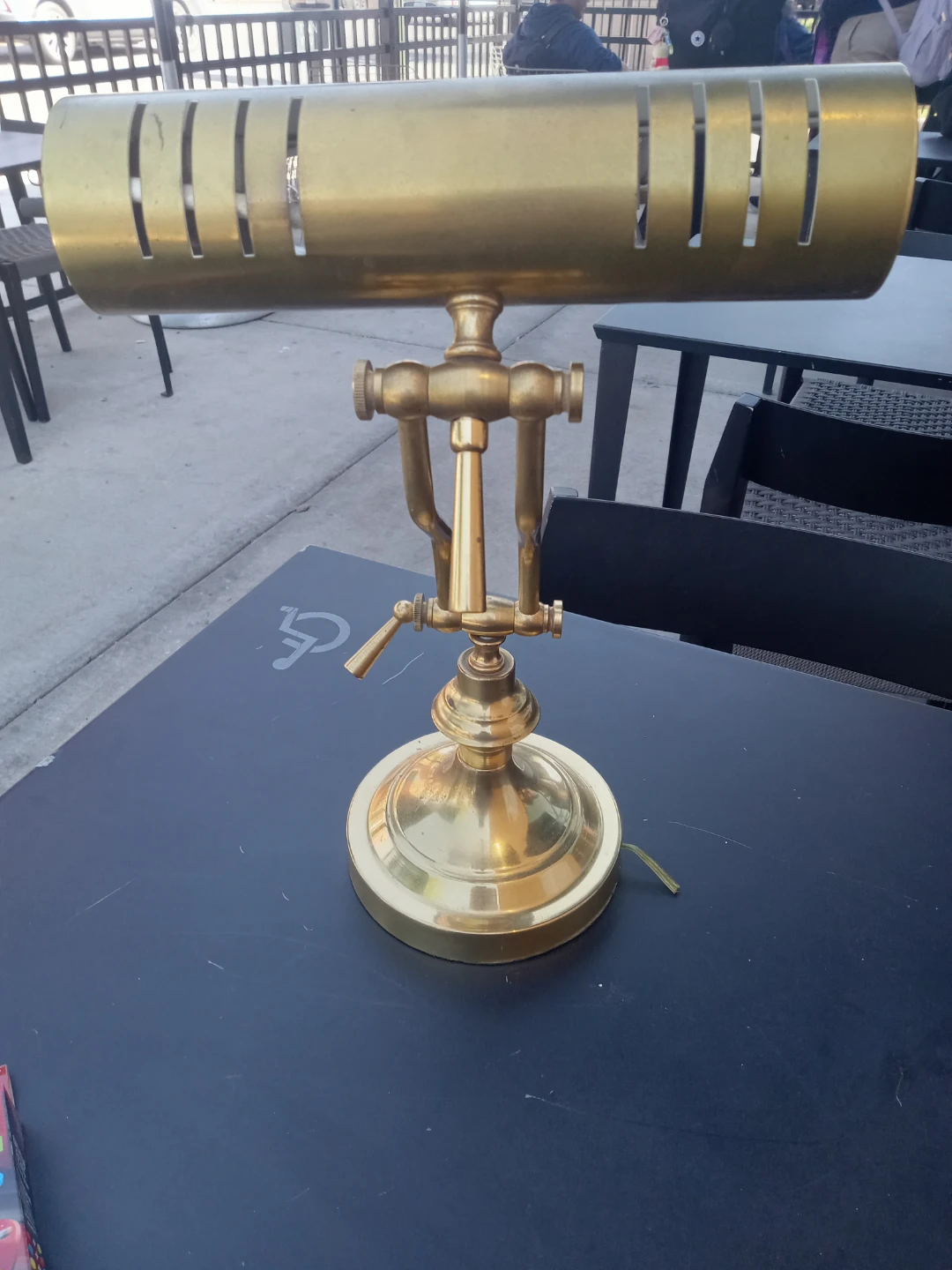 Vintage Brass Banker's Desk Lamp - photo 2