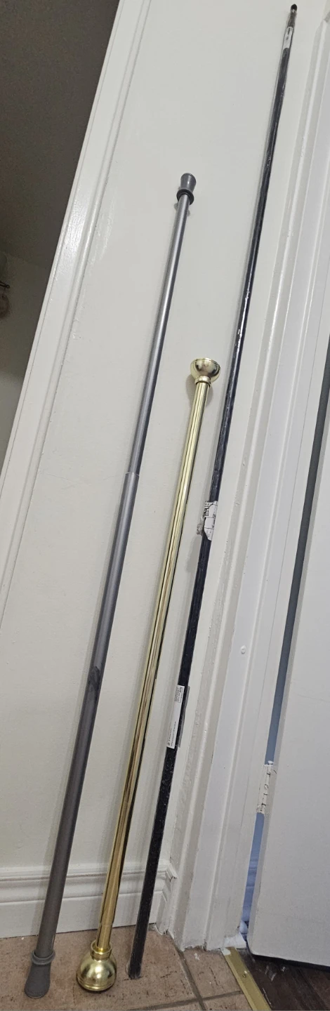 Curtain Rods (3) - Gold, Black, Silver