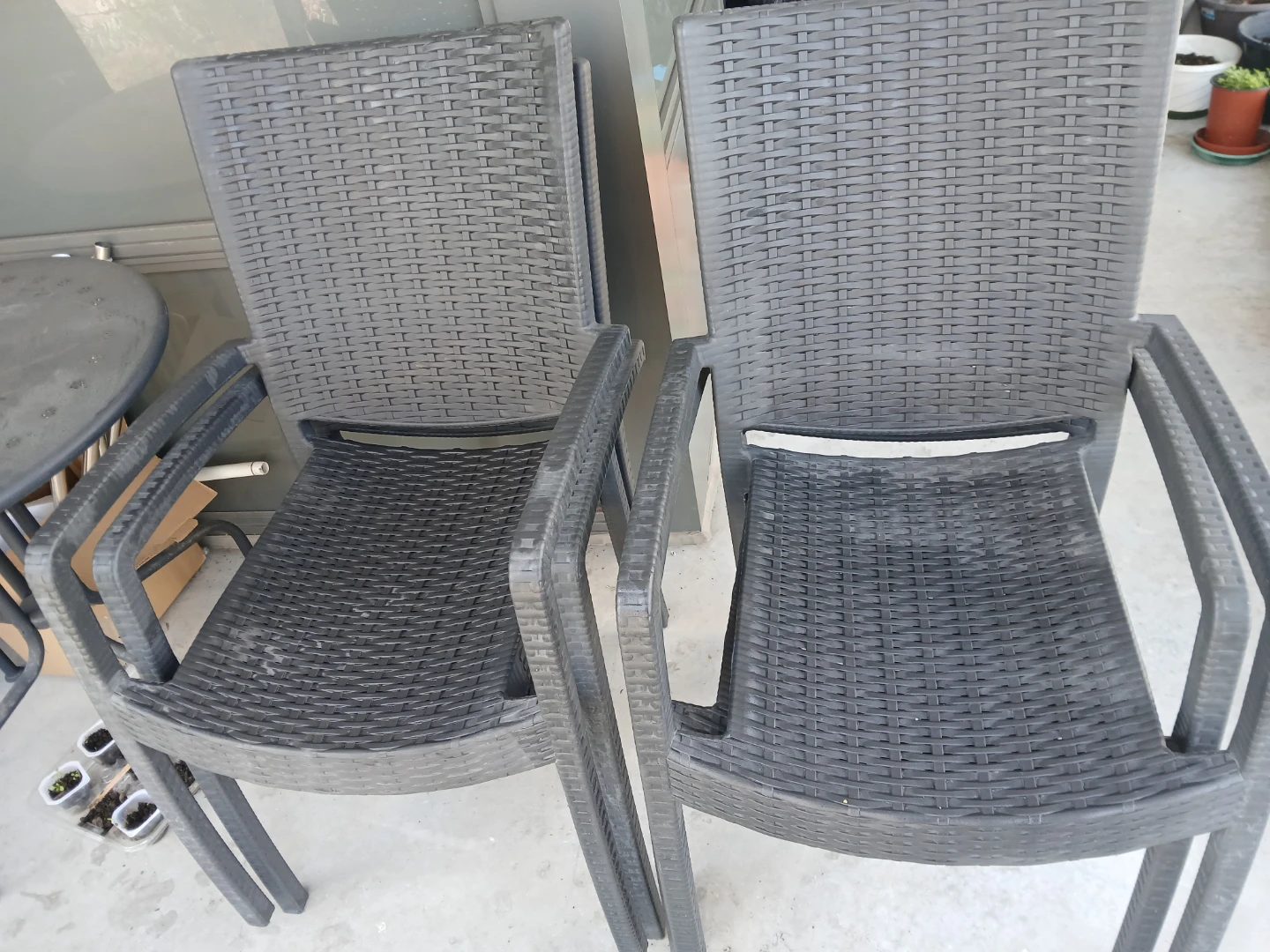 Dark Grey Wicker Armchair. $30 EACH. 4 available for $80. - photo 3