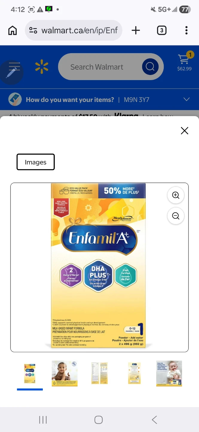 Enfamil A+ Milk-Based Infant Formula 2 x 496g