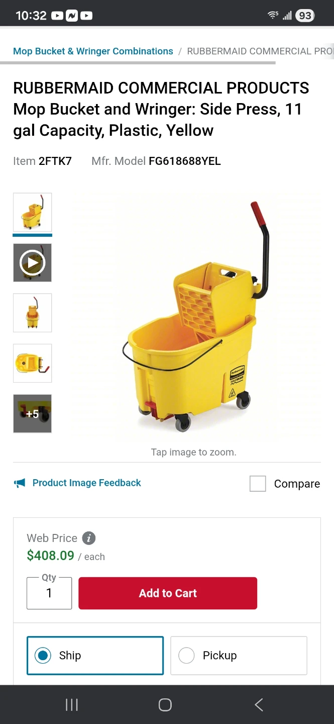 Rubbermaid Commercial Mop Bucket and Wringer