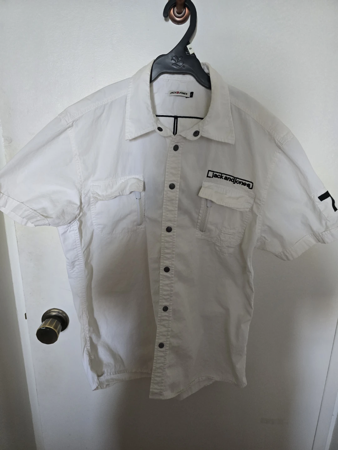 Men's Jack & Jones Short Sleeve Button-Up Shirt Size L