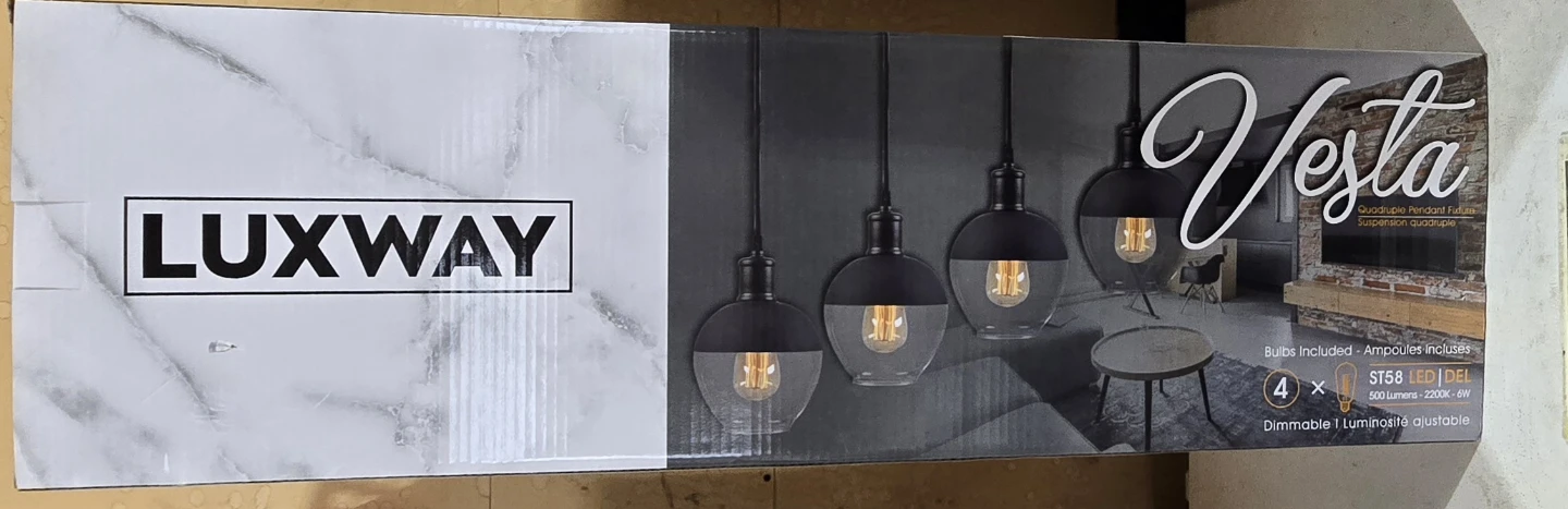 Luxway Vesta Quadruple Pendant Light Fixture