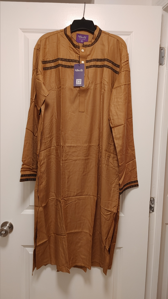 NSVely Men's Kameez Brown XXL New