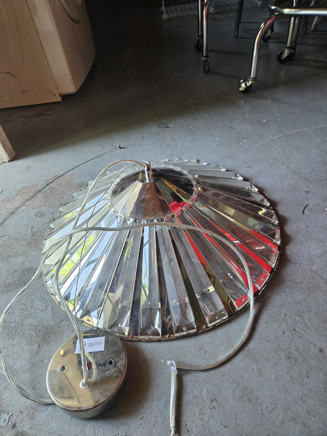 Chrome and Crystal Chandelier Pendant Light Fixture - photo 2