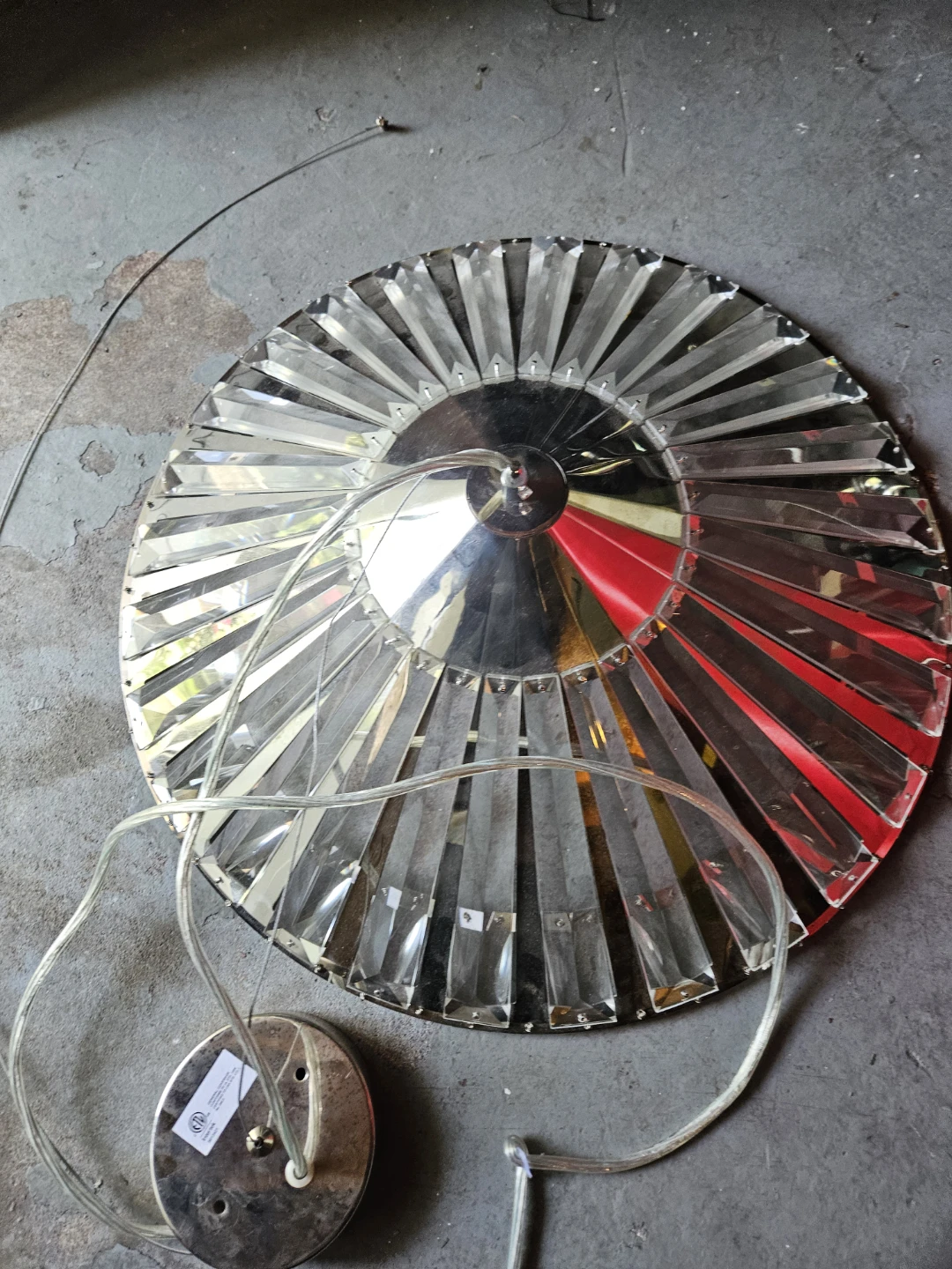 Chrome and Crystal Chandelier Pendant Light Fixture - photo 4