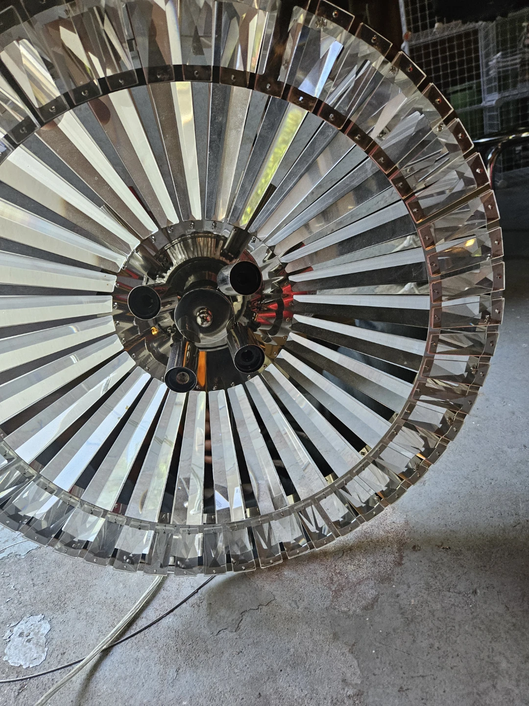 Chrome and Crystal Chandelier Pendant Light Fixture - photo 5