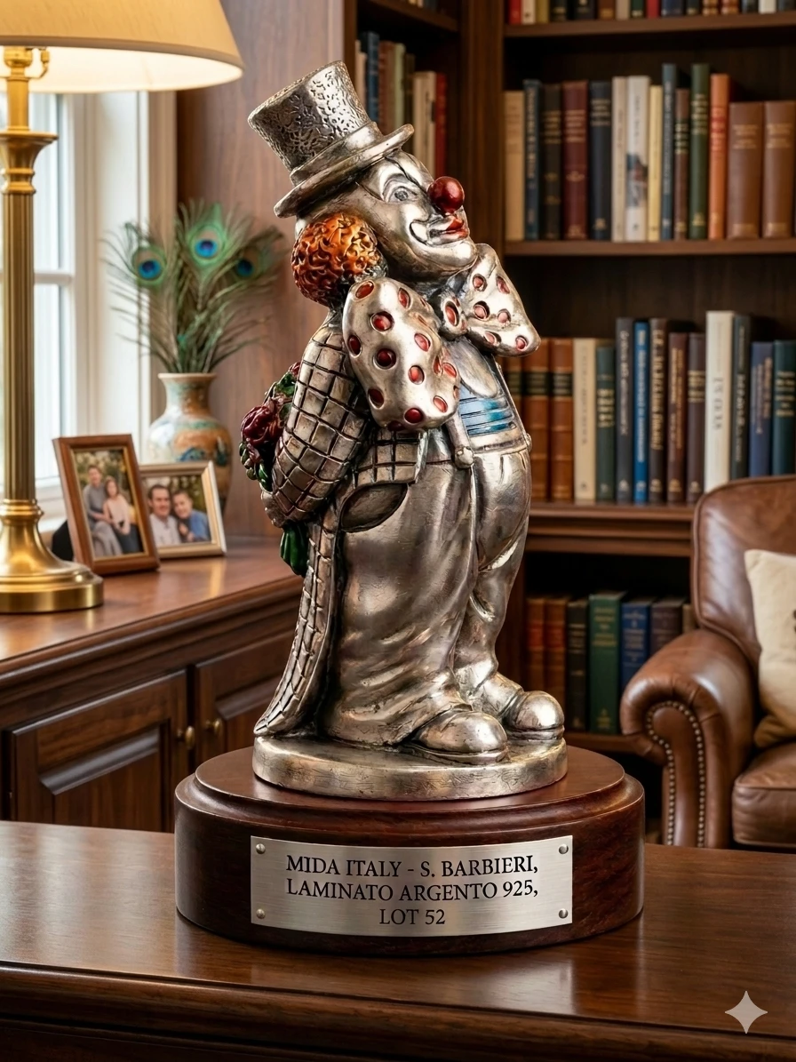 Mida Italy Laminated Sterling Silver Clown by S. Barbieri - photo 2