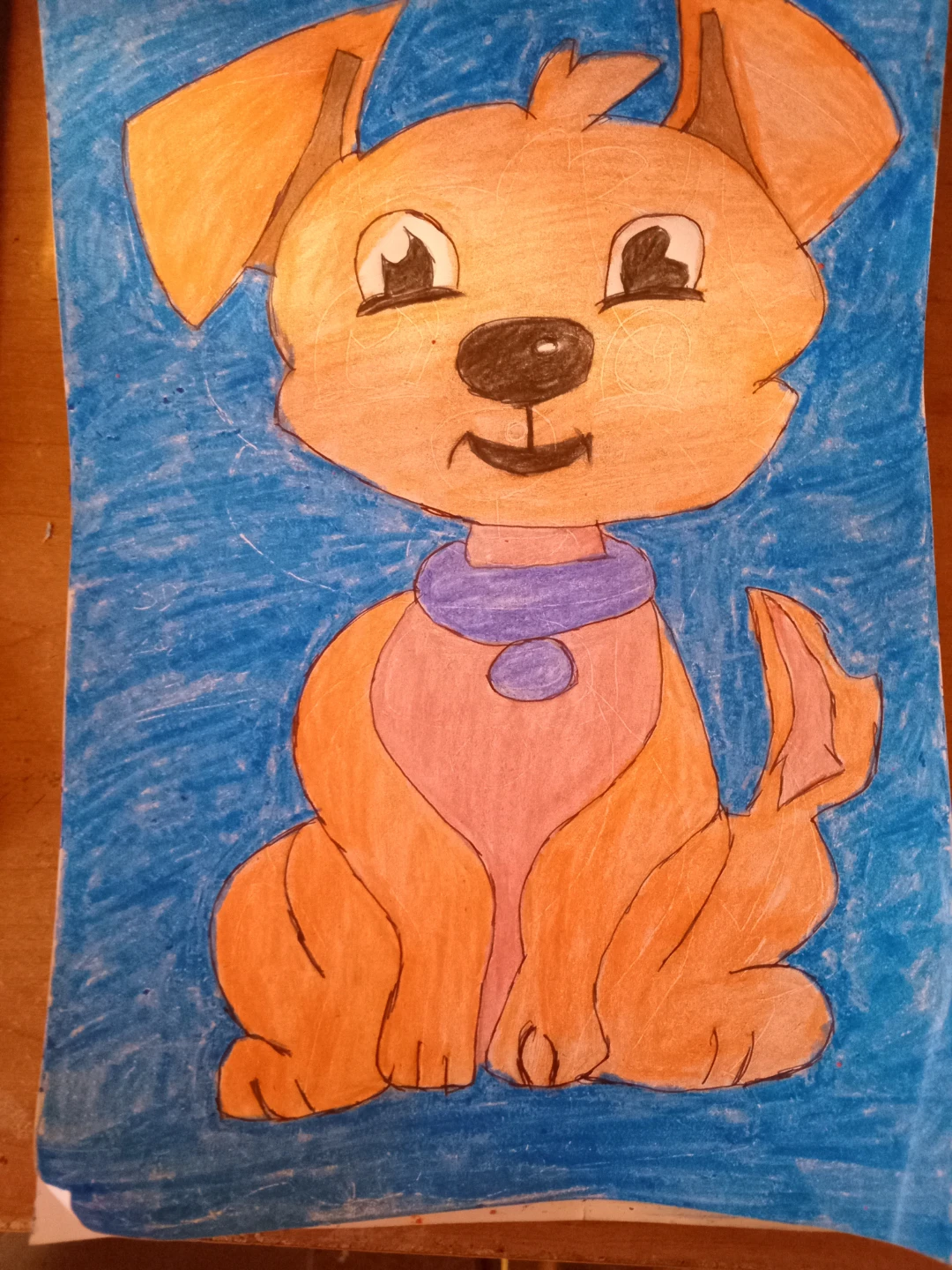 Orange with Blue Background by Custom Artist Sherwin
