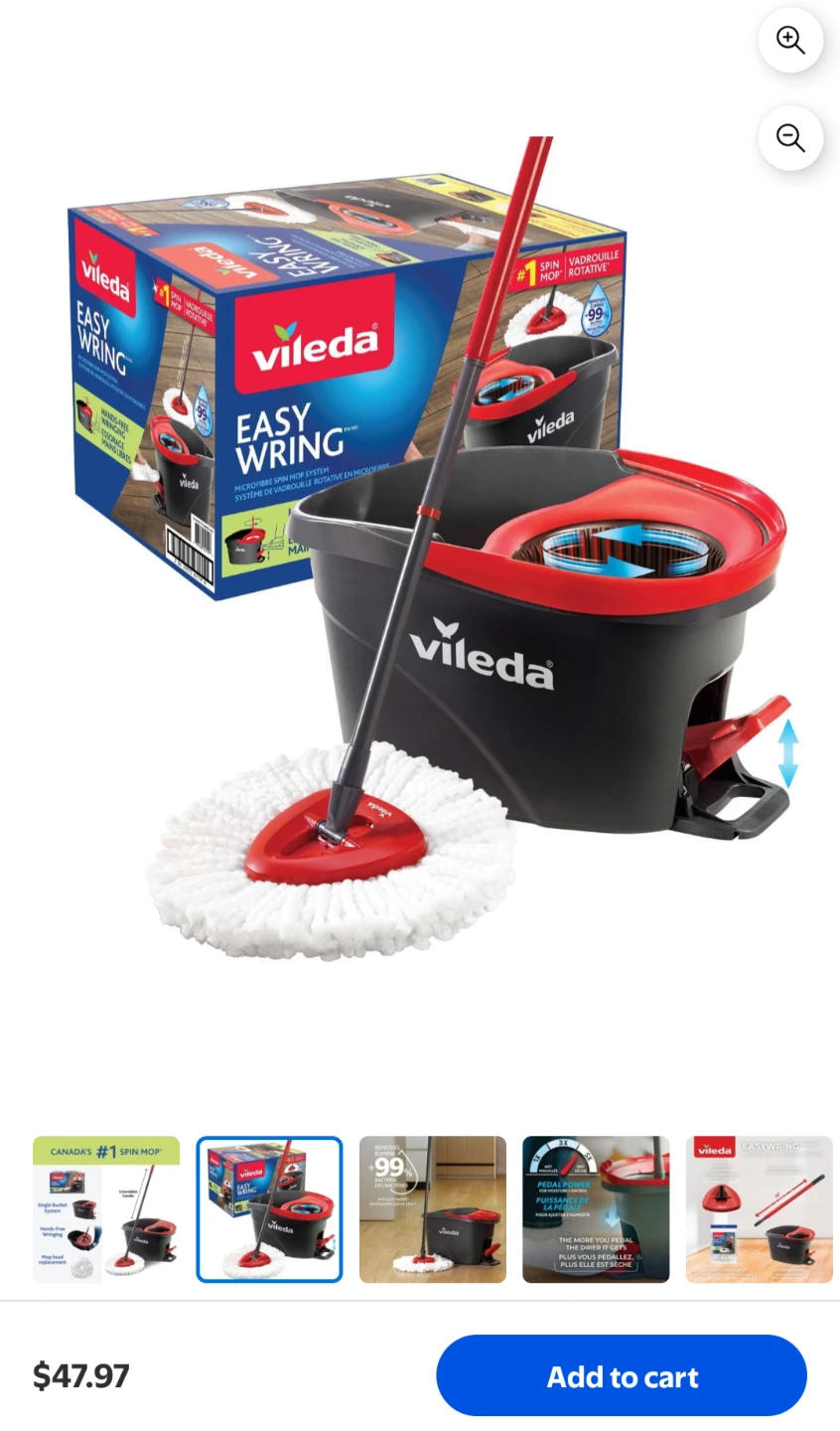 Vileda Easy Wring Spin Mop and Bucket System