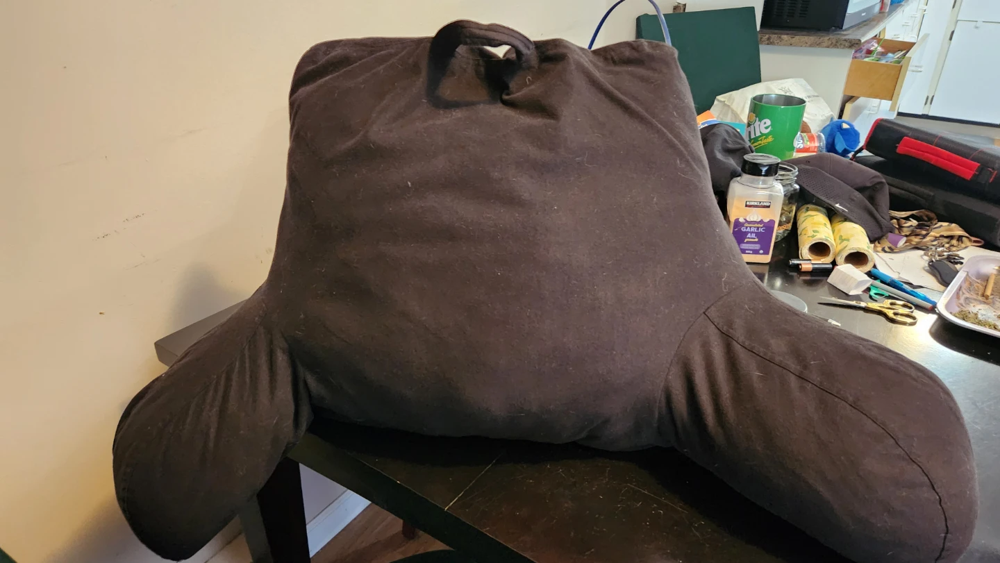 Black Bed Rest Pillow with Arms